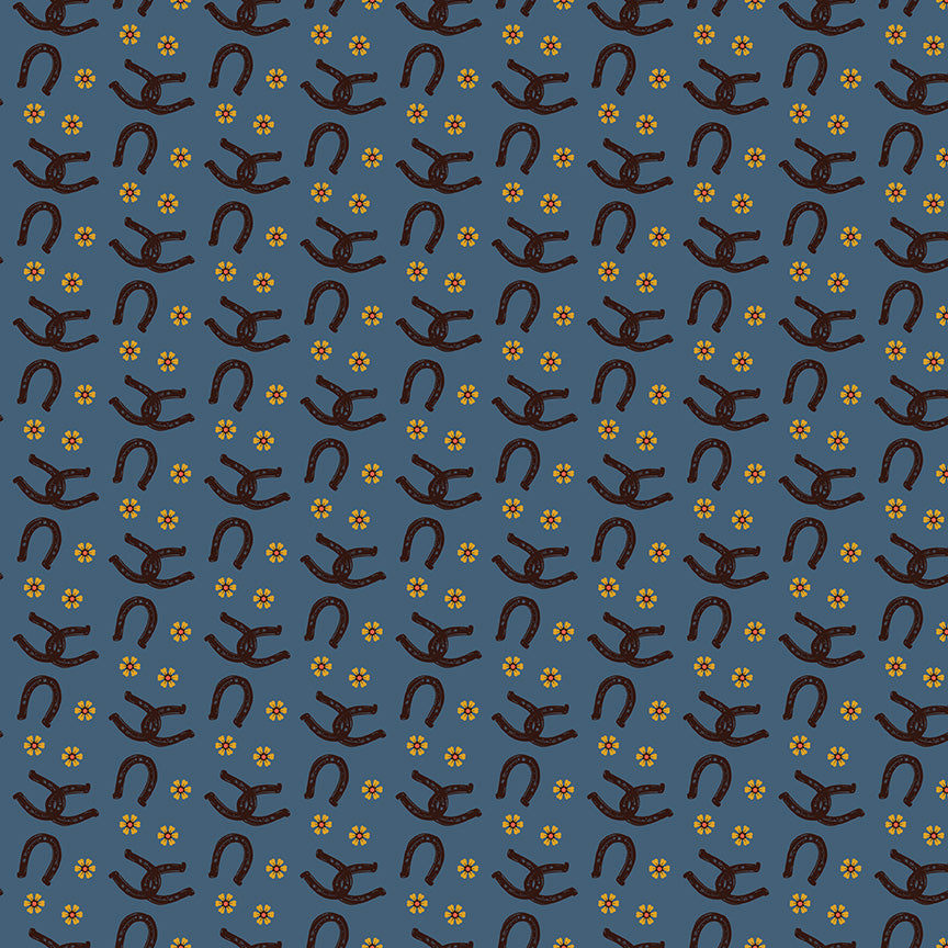 Wild Rose Horseshoe Denim