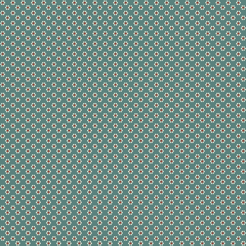 Wild Rose Tiny Flower Teal