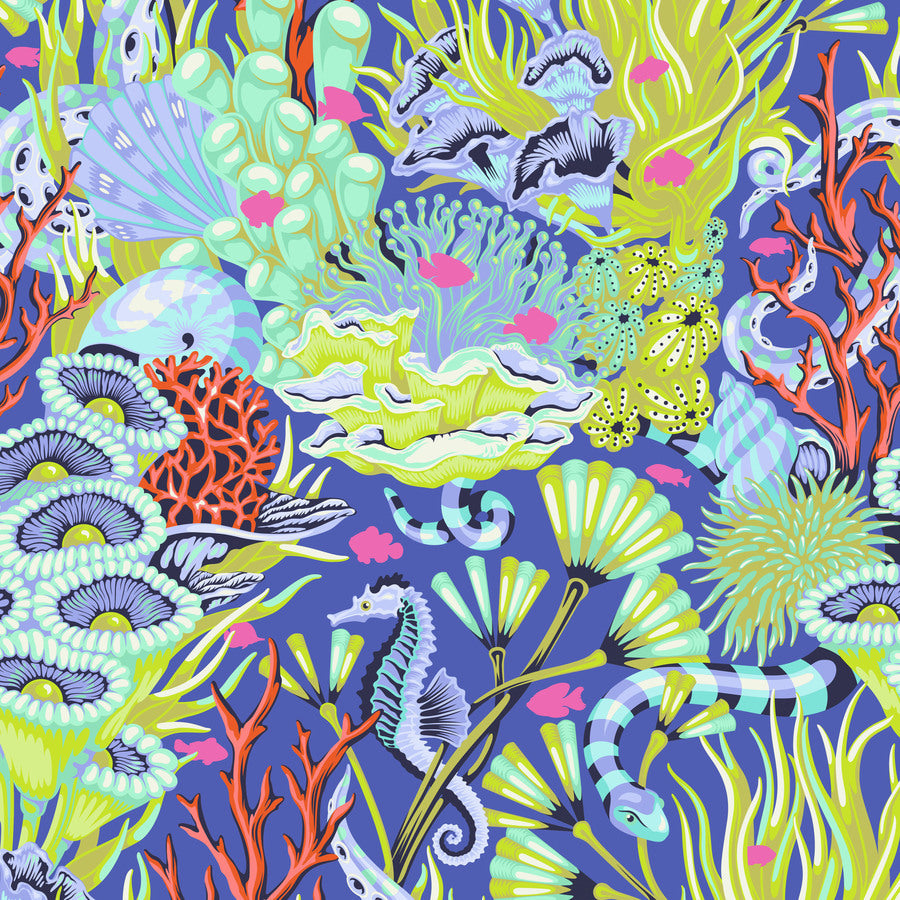 Tula Floral Reef Reef What You Sew Marine