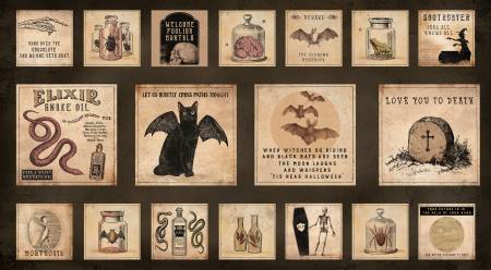 Gothic Halloween Blocks Black