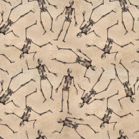 Gothic Halloween Skeletons Khaki