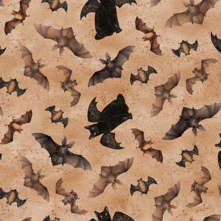 Gothic Halloween Bats & Cats Rust