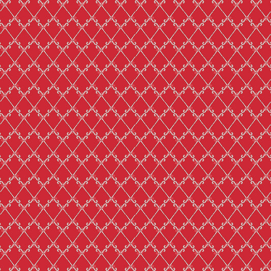 Mistletoe & Holly Candy Canes Red