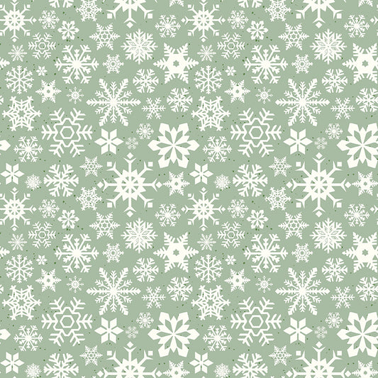 Mistletoe & Holly Snowflakes Sage
