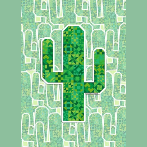 Patchwork Cactus Sticker