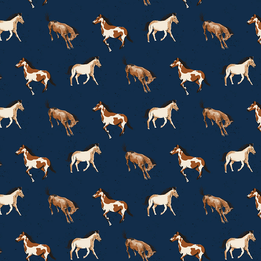 Wild Rose Horses Navy