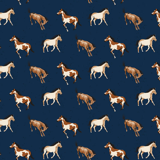 Wild Rose Horses Navy