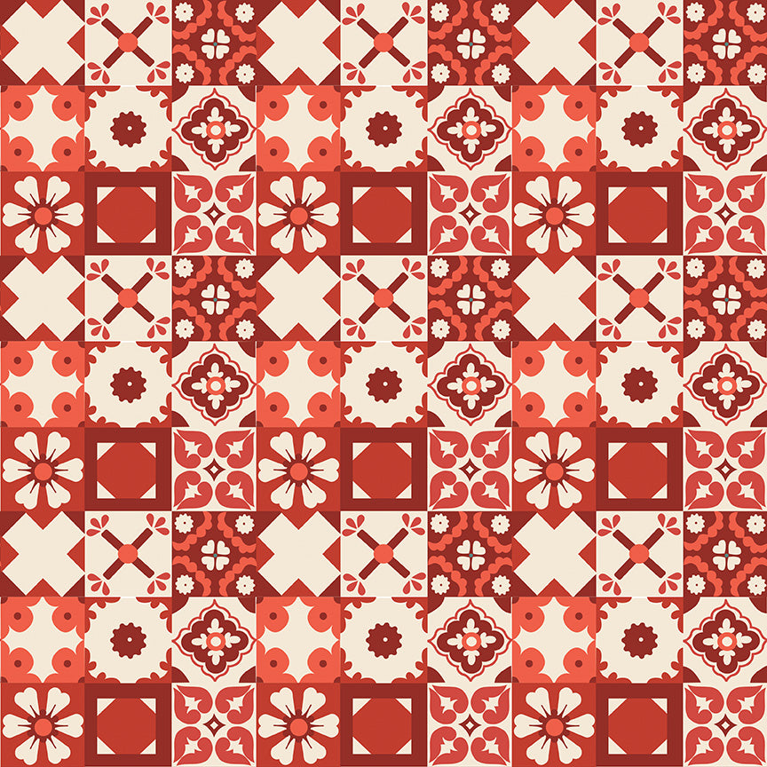 Wild Rose Tiles Red