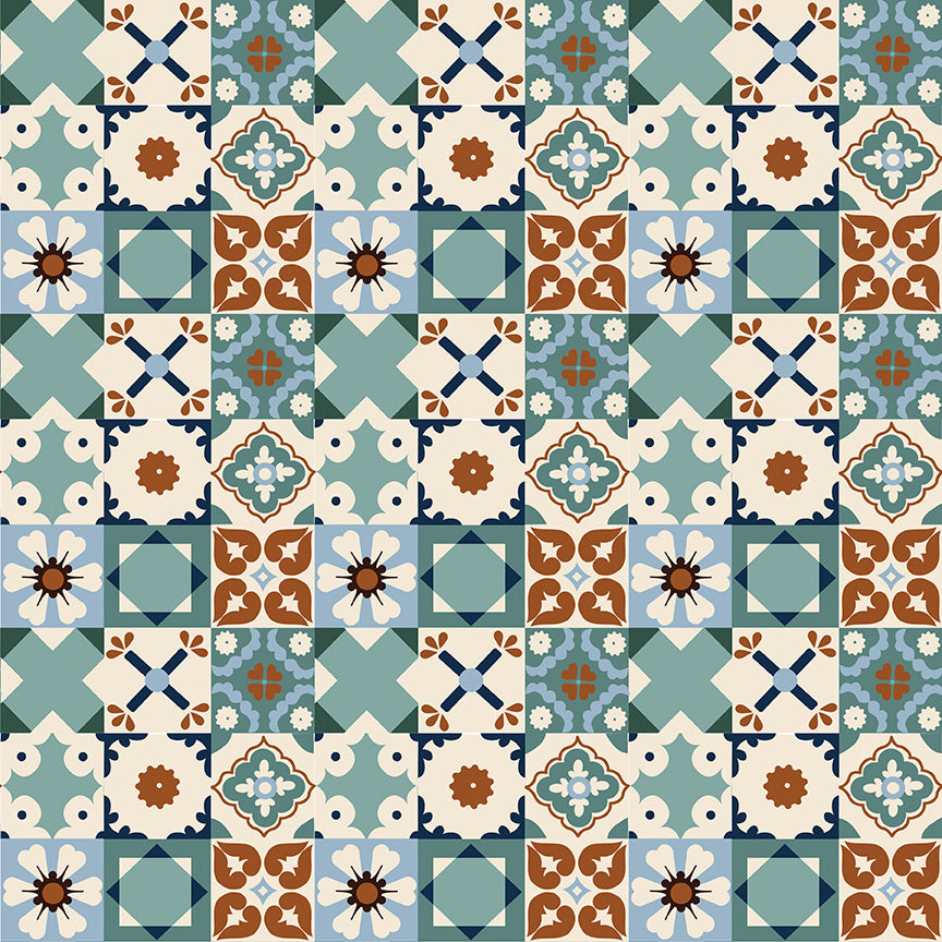 Wild Rose Tiles Teal