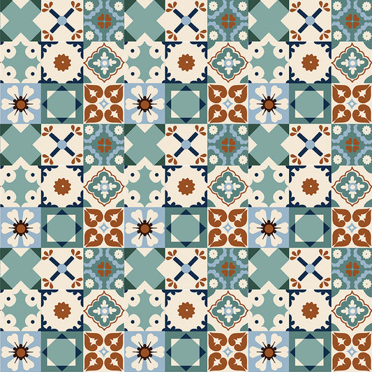 Wild Rose Tiles Teal