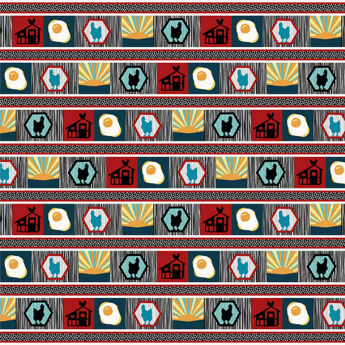 Zooming Chickens Border Stripe