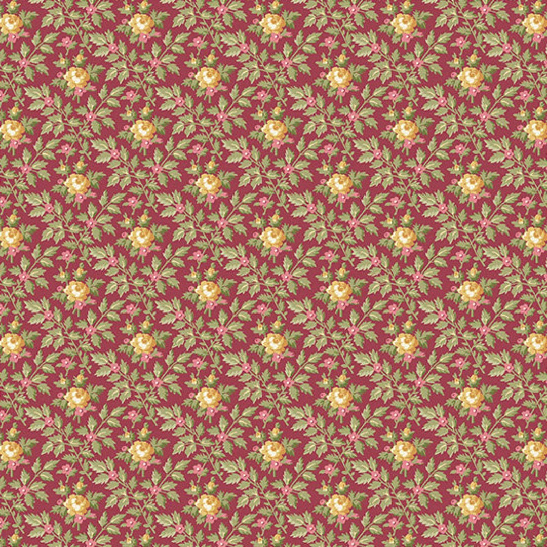 French Mill Red Wallpaper Roses