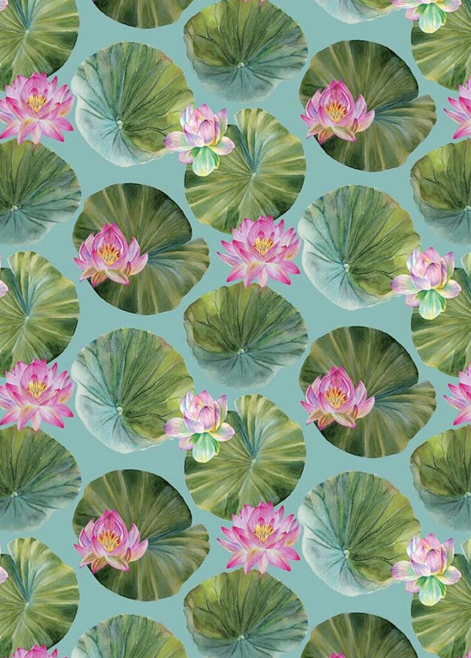 Water Lilies Lilypads Seafoam