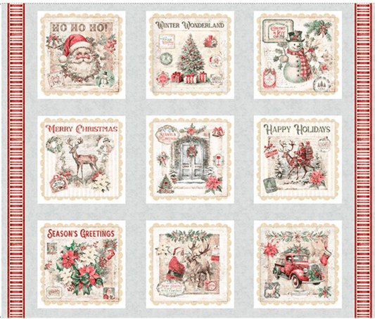 Holly Jolly Christmas Ephemera 37" Panel