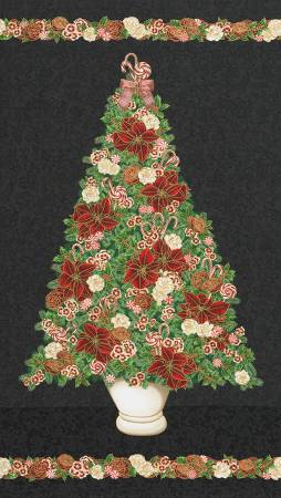 Holiday Flourish Peppermint Twist Panel 24" x 44"