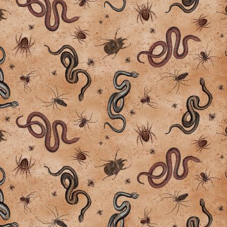 Gothic Halloween Snakes & Bugs Rust