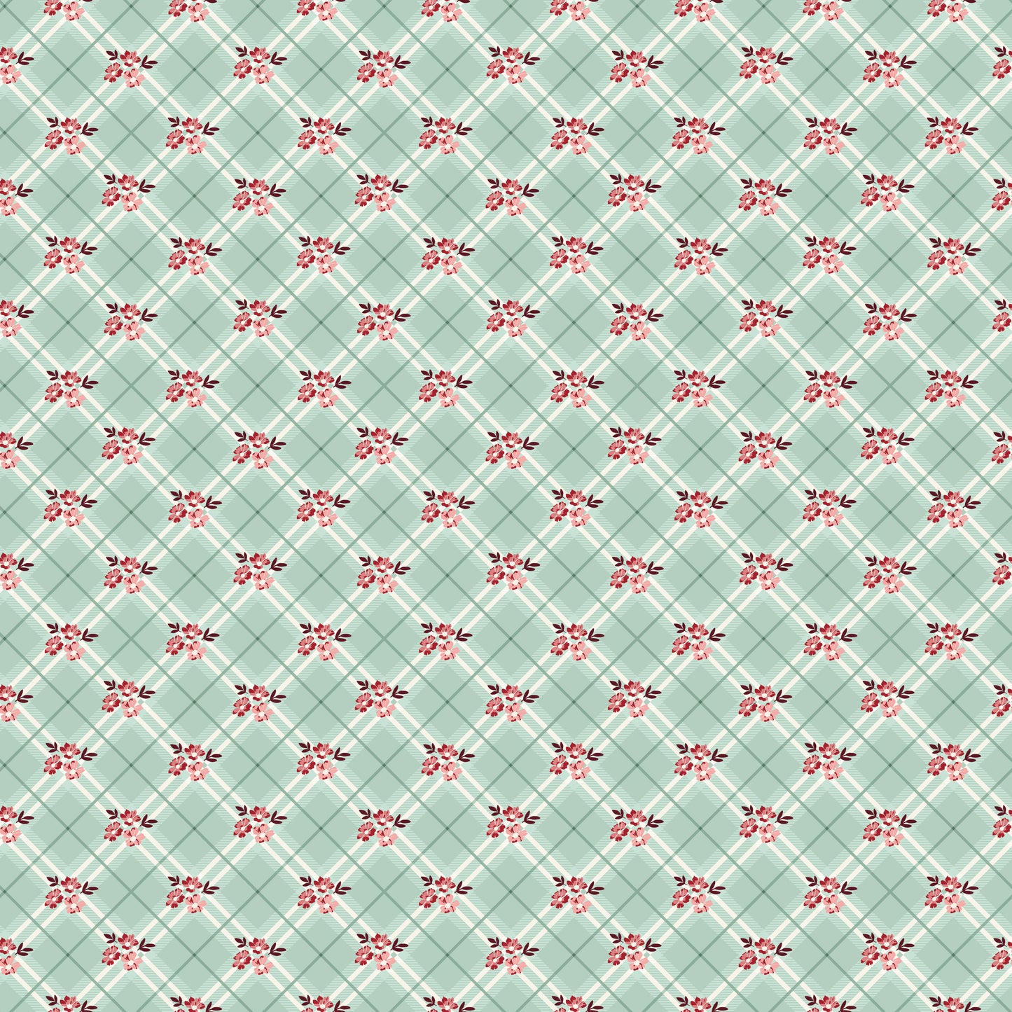 Love You Always Floral Plaid Mist