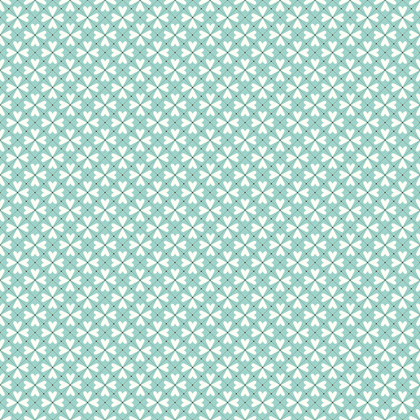 You & Me Hearts Grid Aqua