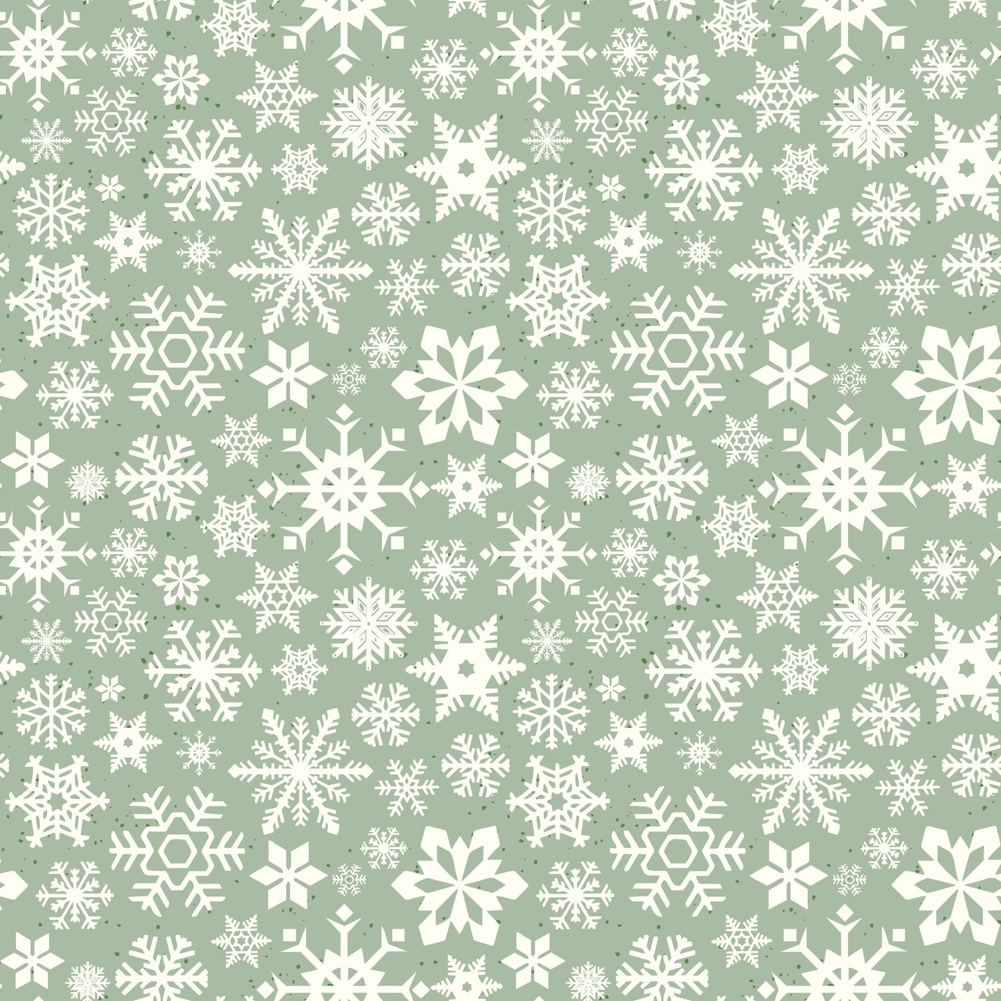 Mistletoe & Holly Snowflakes Sage