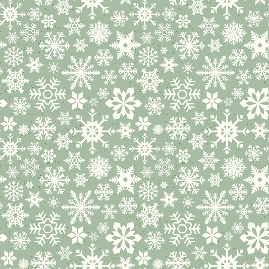 Mistletoe & Holly Snowflakes Sage