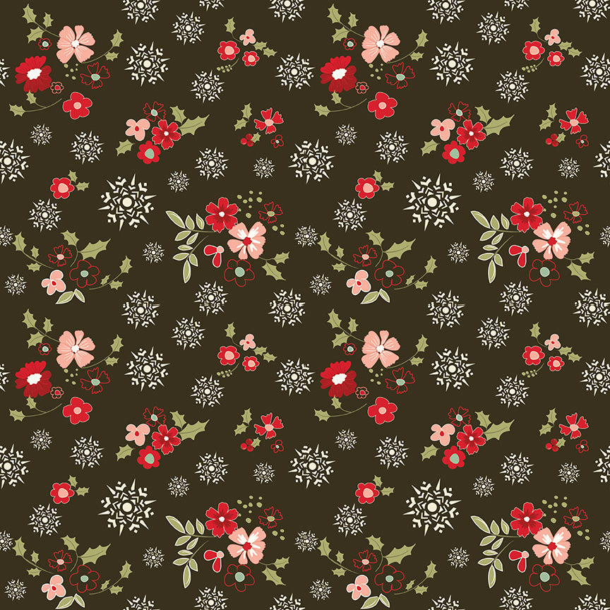Glisten Winter Flowers Mocha