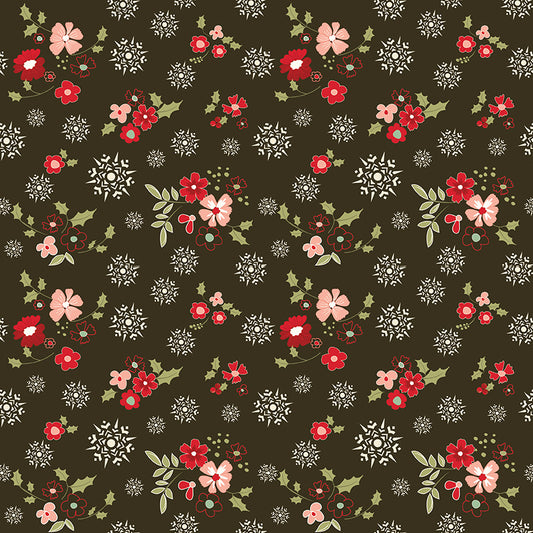 Glisten Winter Flowers Mocha