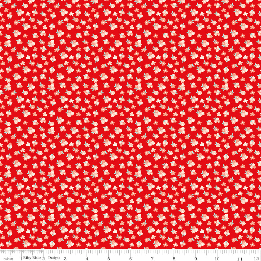 You & Me Tossed Floral Red