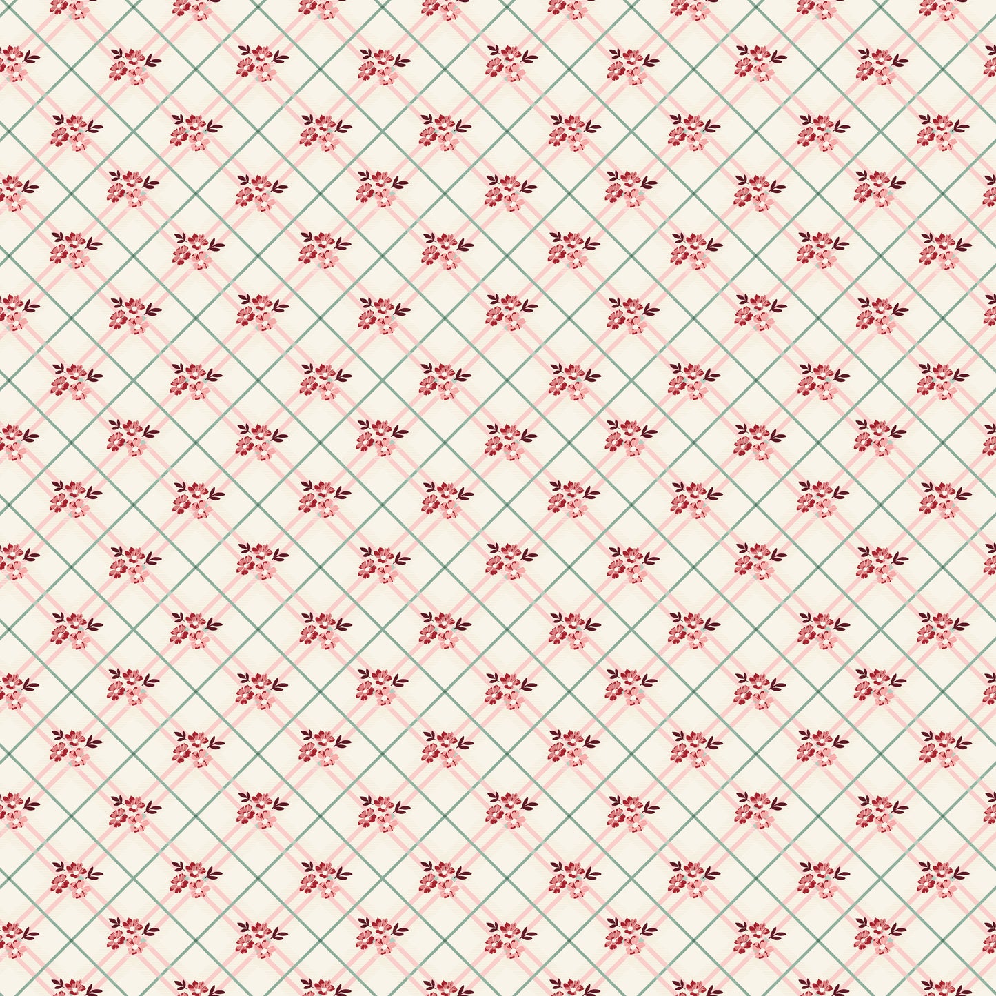 Love You Always Floral Plaid Cream