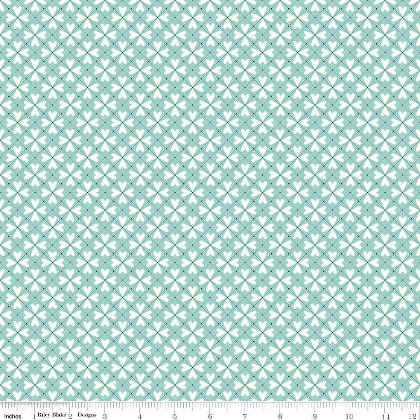 You & Me Hearts Grid Aqua