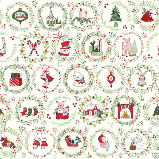 Mistletoe & Holly Wreaths Cloud