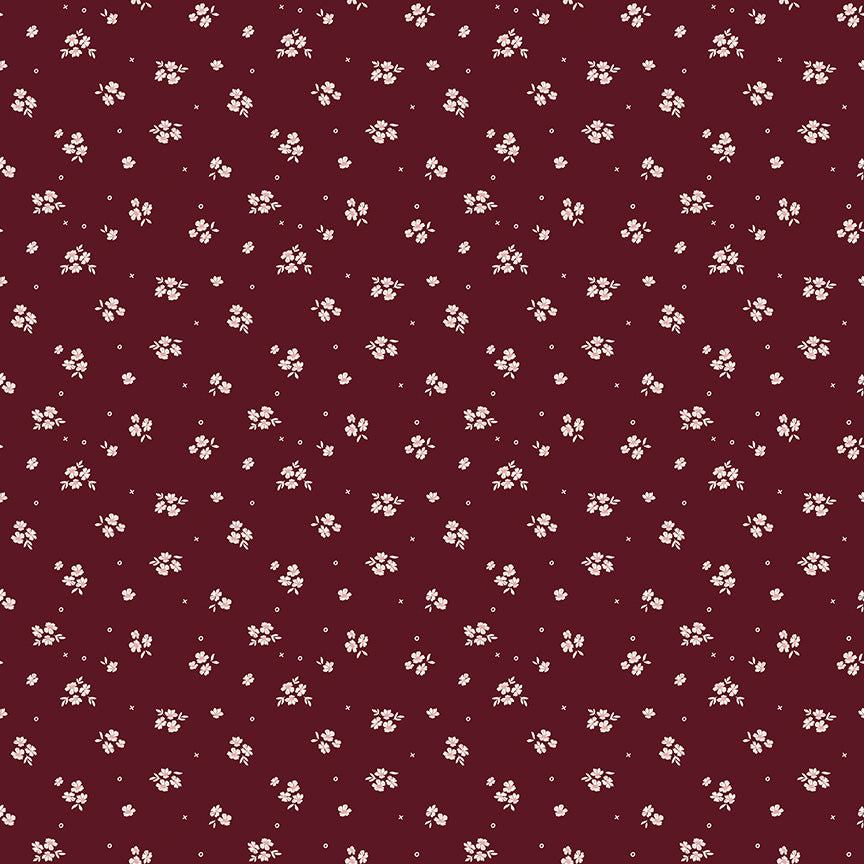 Love You Always Ditsy Maroon