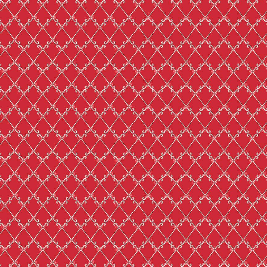 Mistletoe & Holly Candy Canes Red