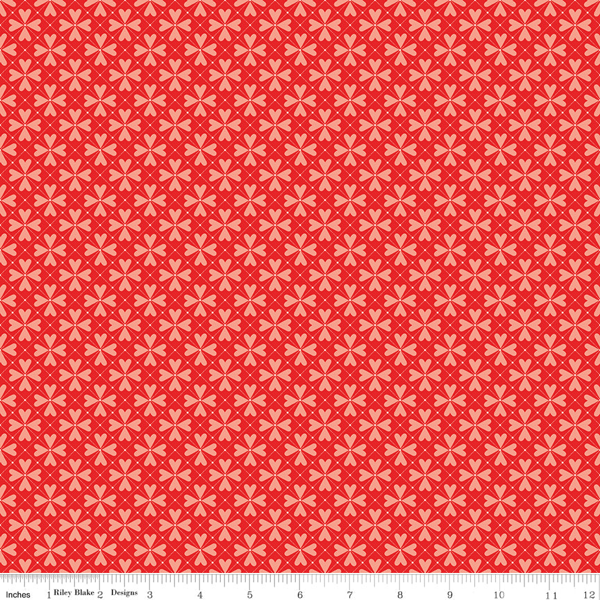You & Me Hearts Grid Red