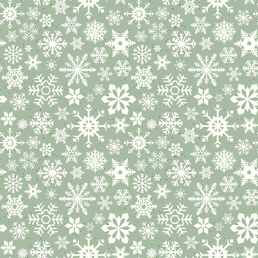 Mistletoe & Holly Snowflakes Sage