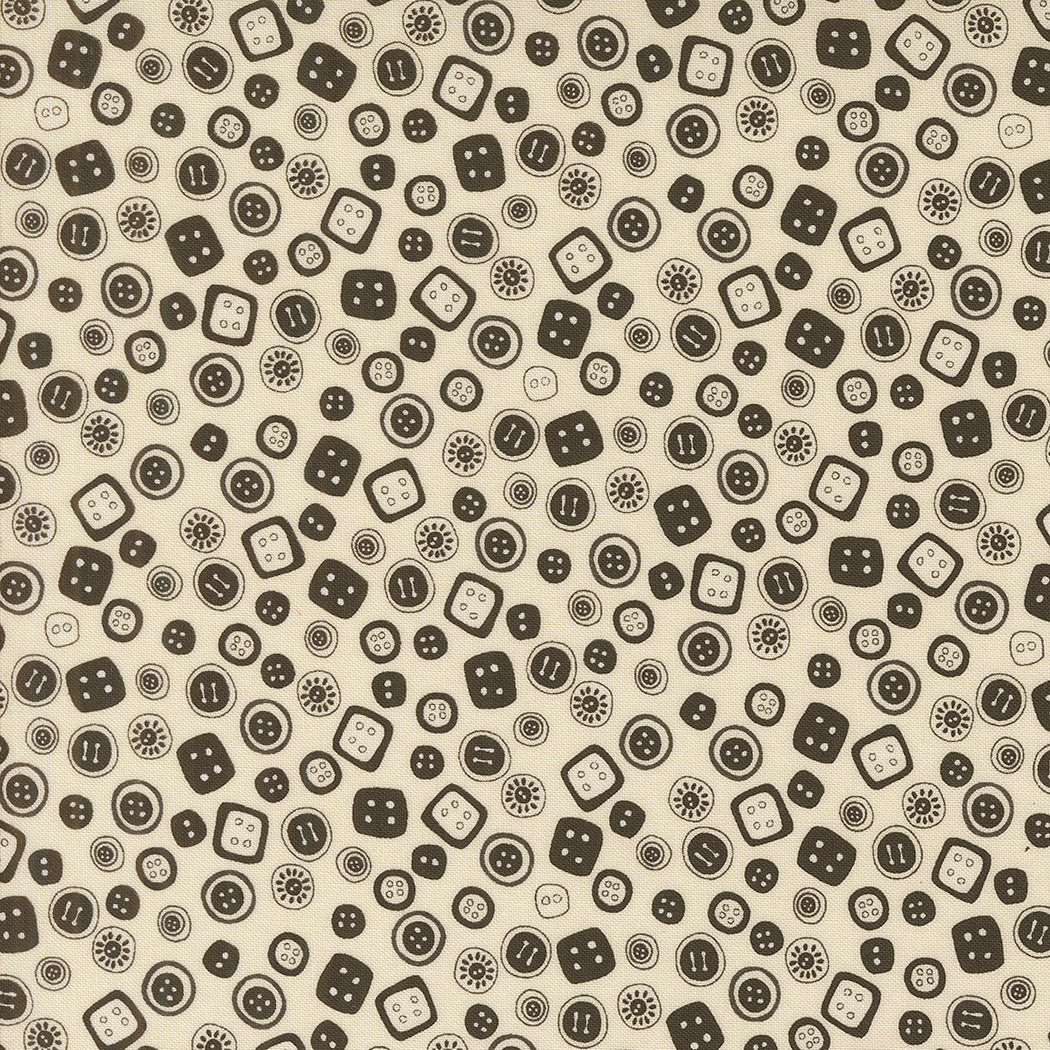 Threads Porcelain Black Buttons