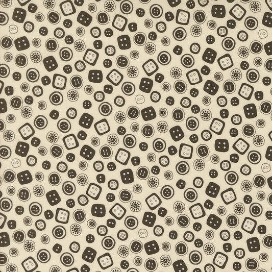 Threads Porcelain Black Buttons