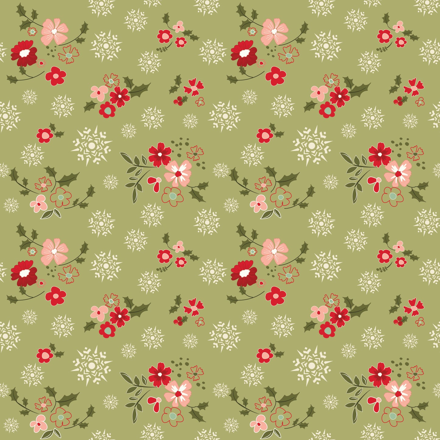 Glisten Winter Flowers Olive