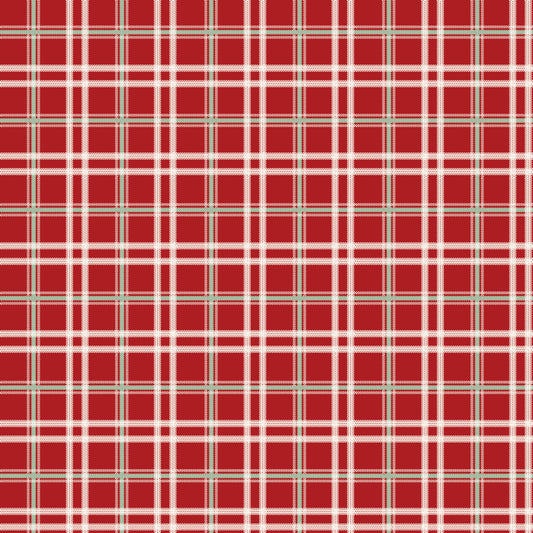 Mistletoe & Holly Plaid Barn Red