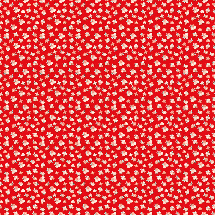 You & Me Tossed Floral Red