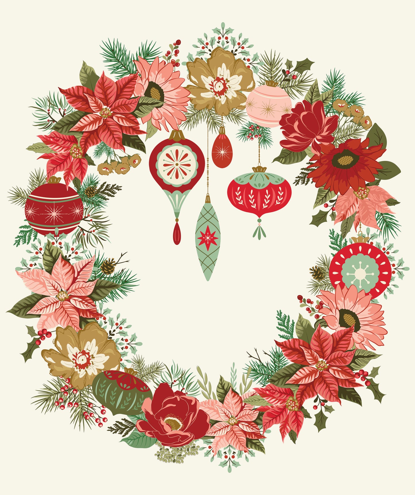 Glisten Wreath Panel 35.5" x 43"