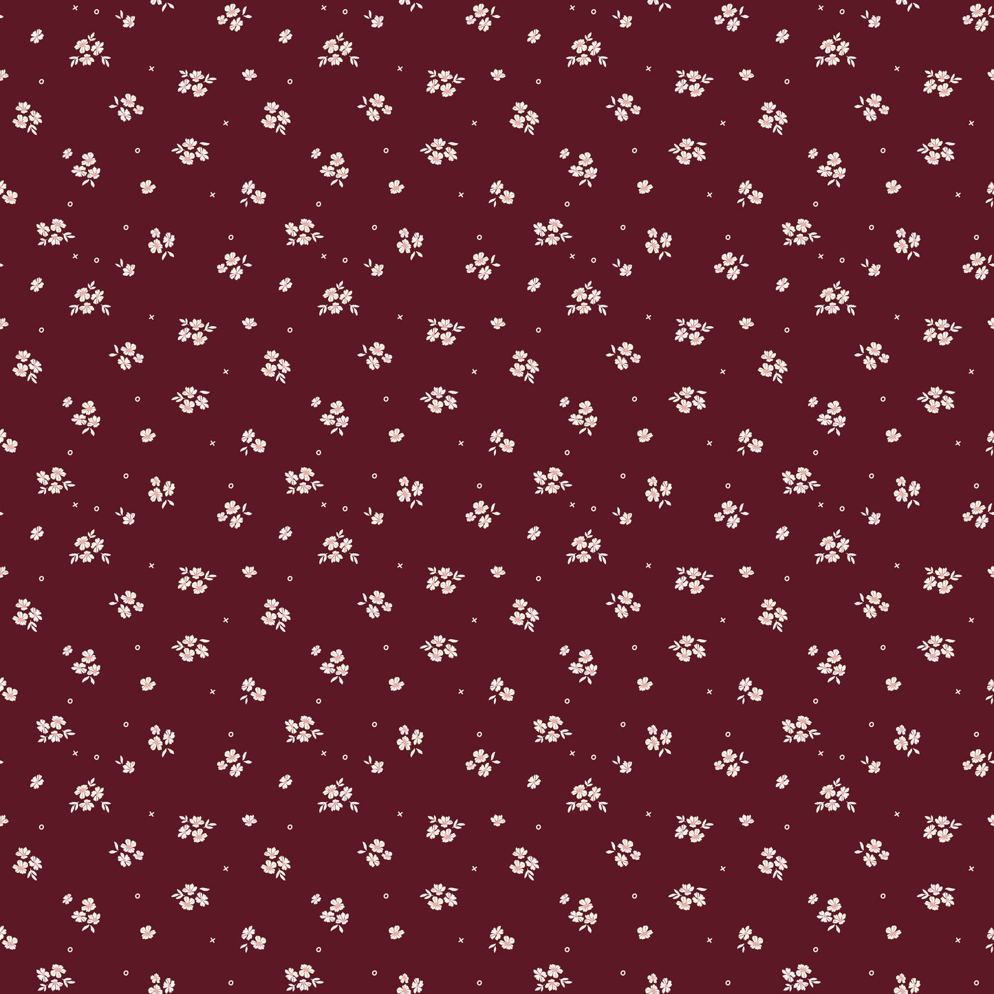 Love You Always Ditsy Maroon