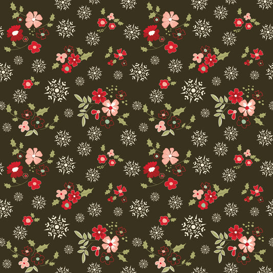 Glisten Winter Flowers Mocha