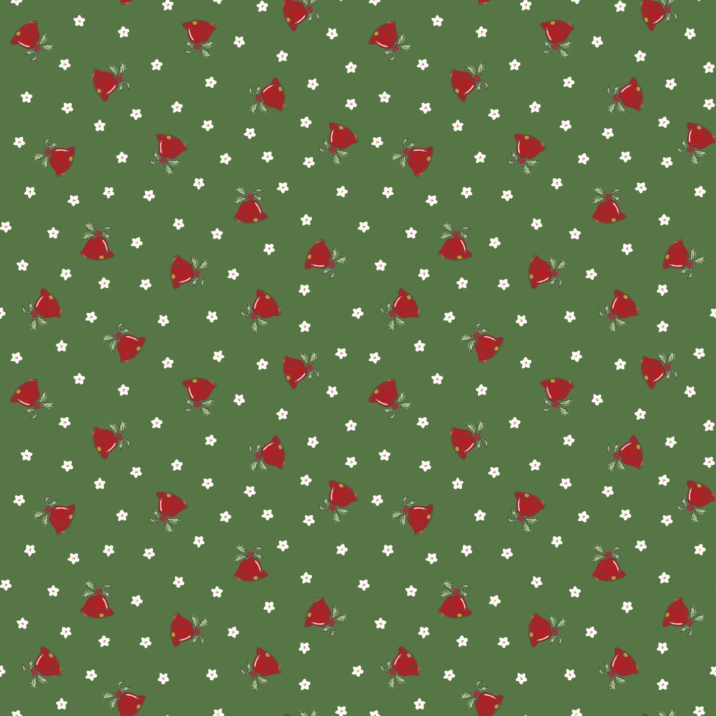 Mistletoe & Holly Scattered Bells Clover